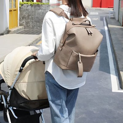 Sac à Langer Cuir beige